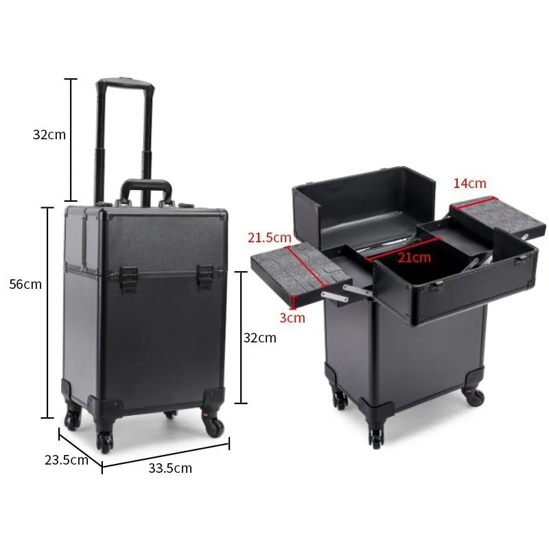 Rolling Cosmetic Luggage Organ - Nail Art 评论和价格