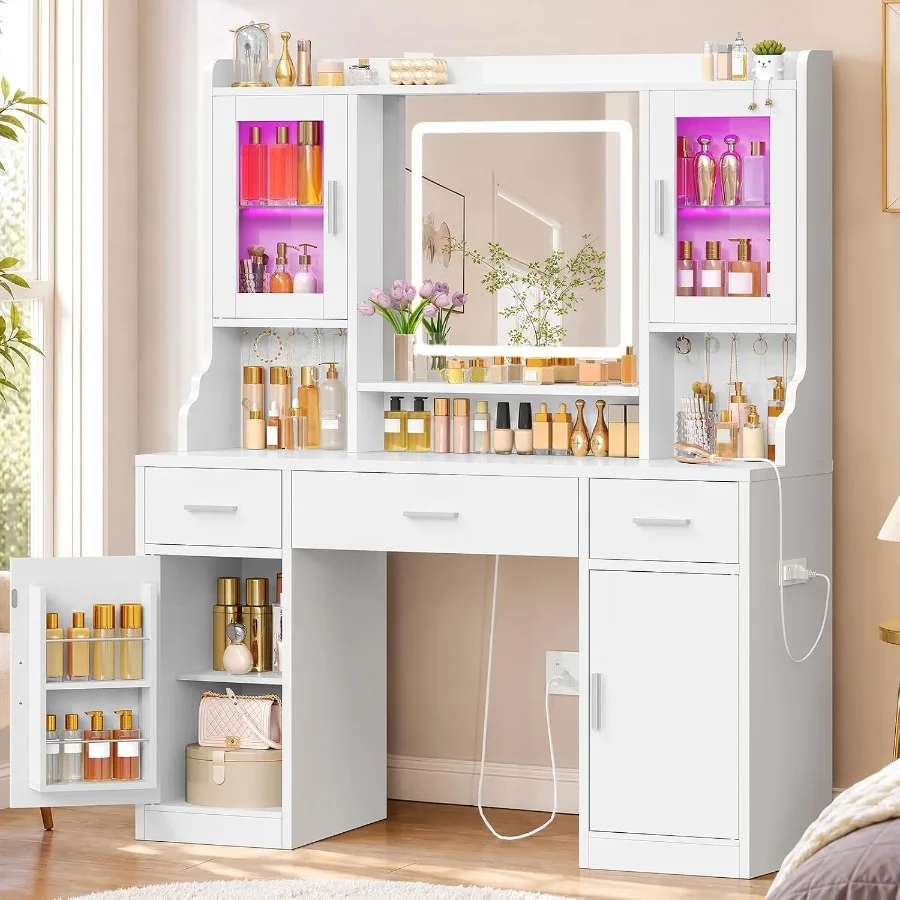 Makeup vanity desk with mirror - Makeup 评论和价格
